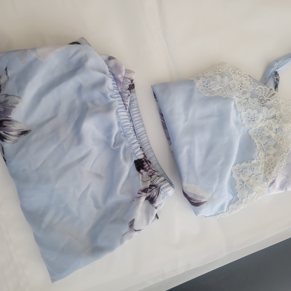 Apt. 9 Light Blue Floral Lace Sleepwear Set